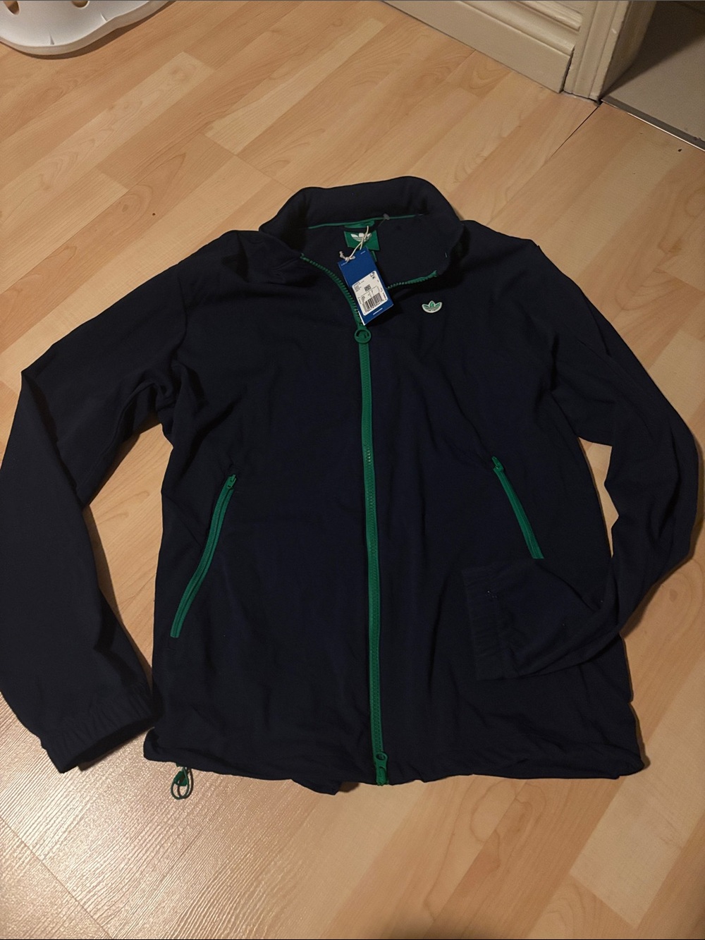 adidas Navy Jacket with Green Zippers